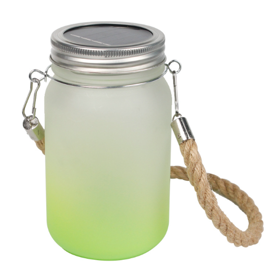 color new design glass jar with hemp rope